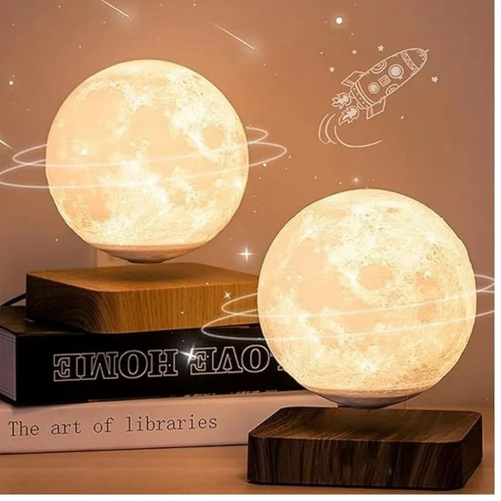 AuraMoon™ – The Floating Levitating 3D Moon Lamp with Magnetic Base and Warm Ambient Light