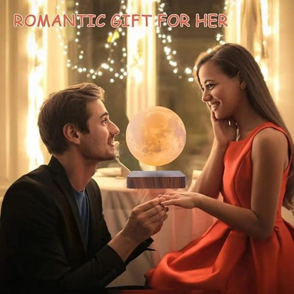 AuraMoon™ – The Floating Levitating 3D Moon Lamp with Magnetic Base and Warm Ambient Light