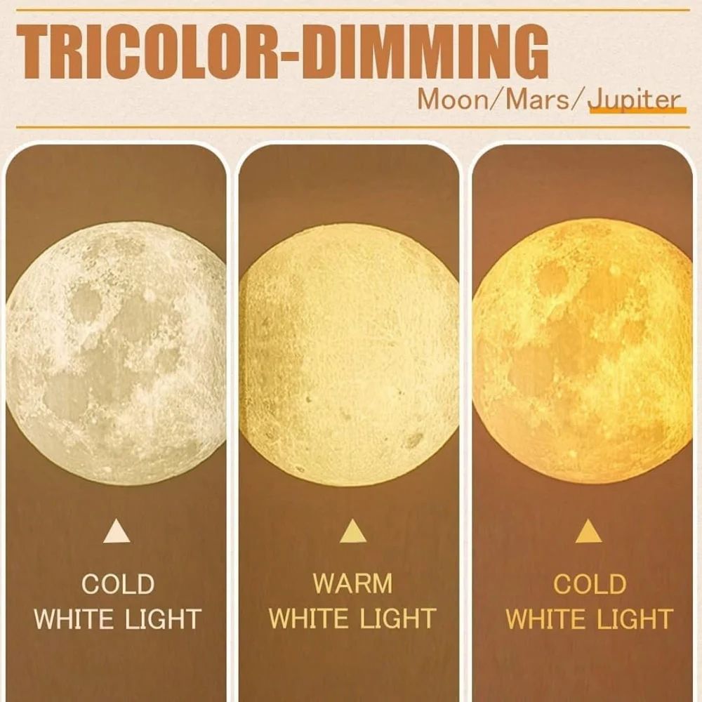 AuraMoon™ – The Floating Levitating 3D Moon Lamp with Magnetic Base and Warm Ambient Light