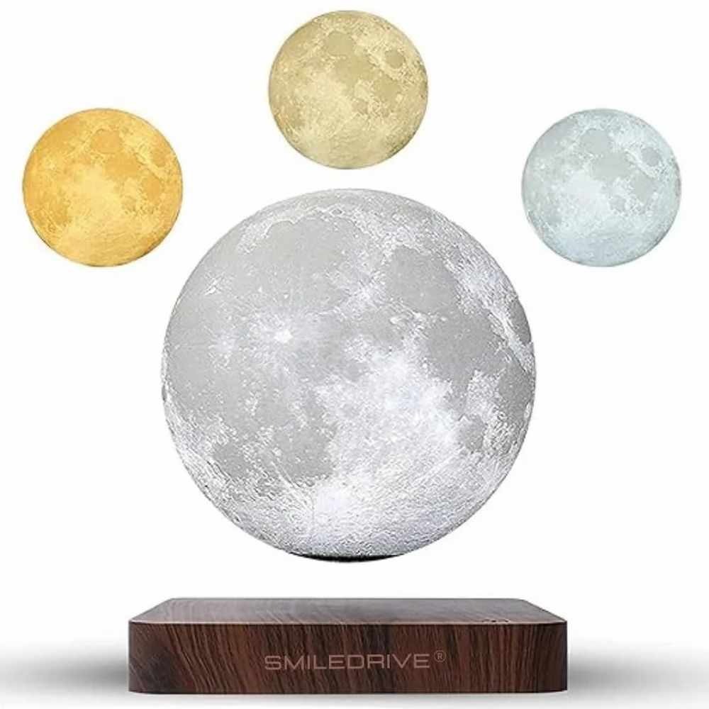 AuraMoon™ – The Floating Levitating 3D Moon Lamp with Magnetic Base and Warm Ambient Light