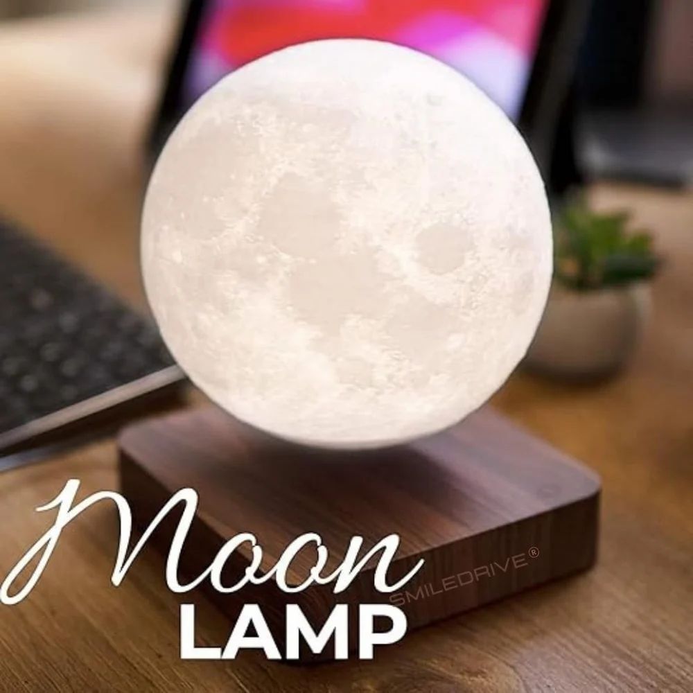 AuraMoon™ – The Floating Levitating 3D Moon Lamp with Magnetic Base and Warm Ambient Light