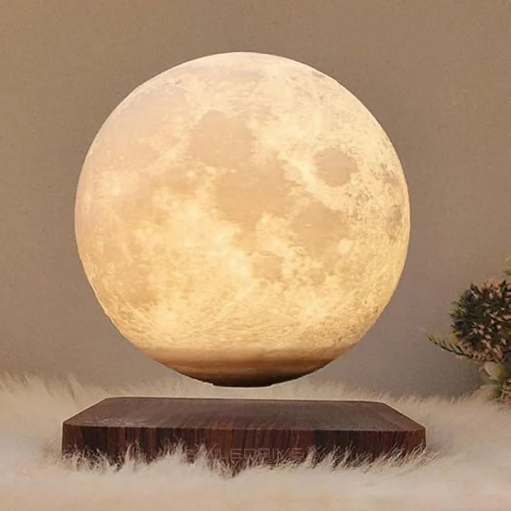 AuraMoon™ – The Floating Levitating 3D Moon Lamp with Magnetic Base and Warm Ambient Light
