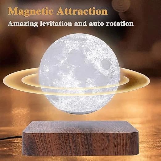 AuraMoon™ – The Floating Levitating 3D Moon Lamp with Magnetic Base and Warm Ambient Light