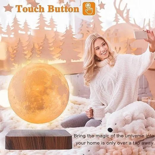AuraMoon™ – The Floating Levitating 3D Moon Lamp with Magnetic Base and Warm Ambient Light