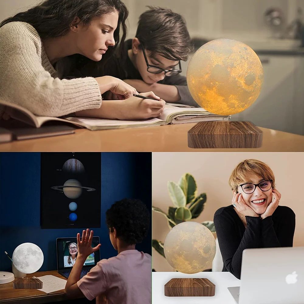 AuraMoon™ – The Floating Levitating 3D Moon Lamp with Magnetic Base and Warm Ambient Light